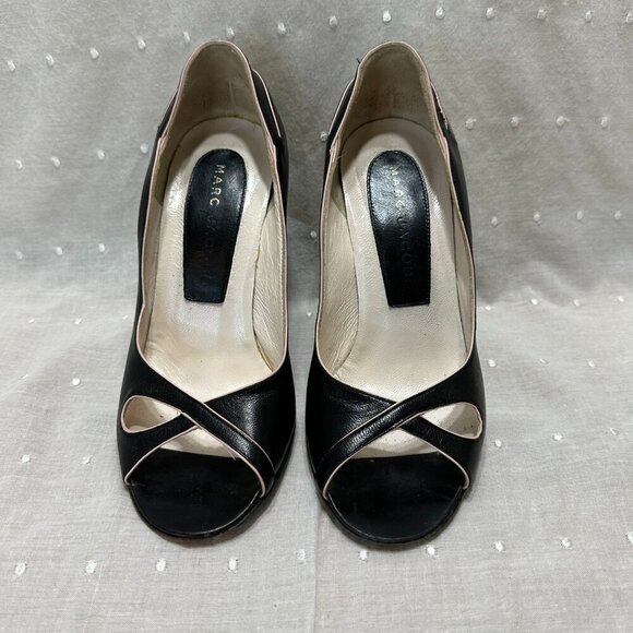 Marc Jacobs Black Open Toe 4" Pump - Picture 1 of 5